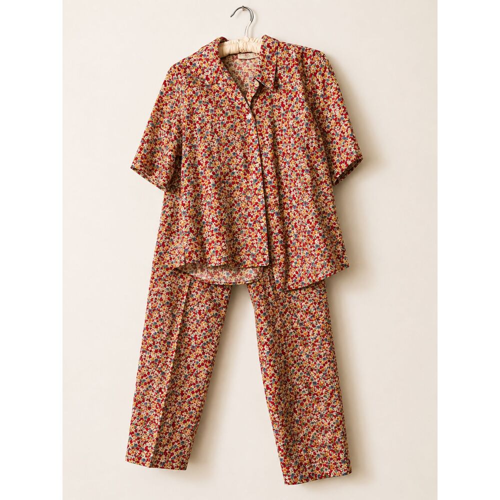 Susan Bristol Casuals Red Floral 2-Piece Set | Size 6